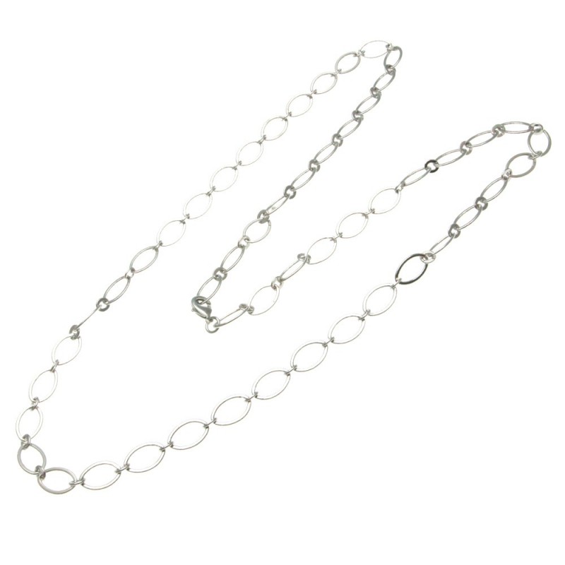 collana donna lunga in bronzo argentato