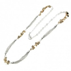 collana donna lunga con petali in bronzo
