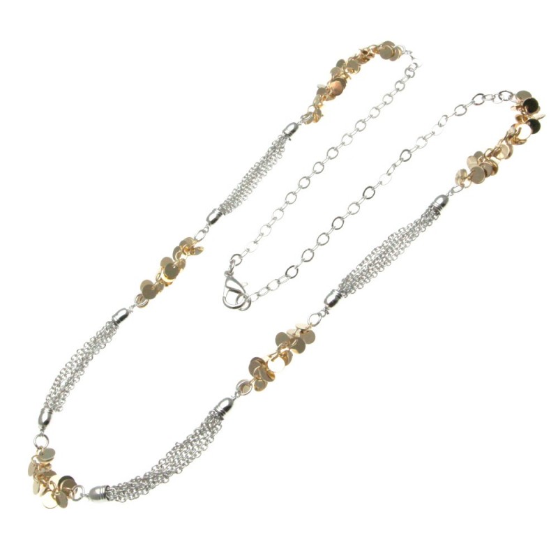 collana donna lunga con petali in bronzo