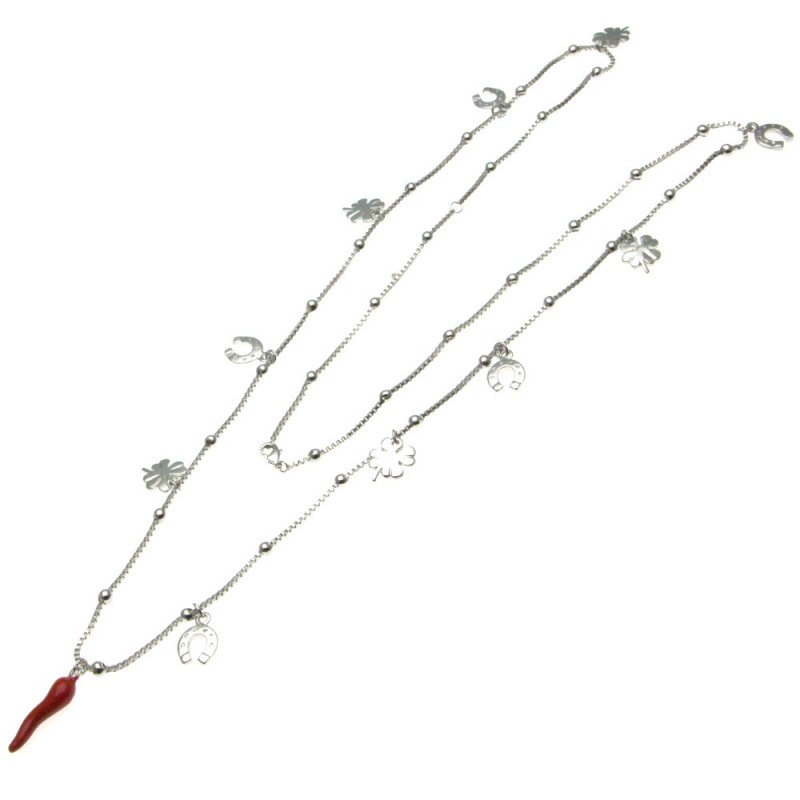 collana donna portafortuna donna con corno