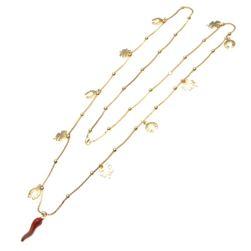 collana donna portafortuna donna con corno