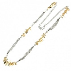 collana donna lunga con petali in bronzo