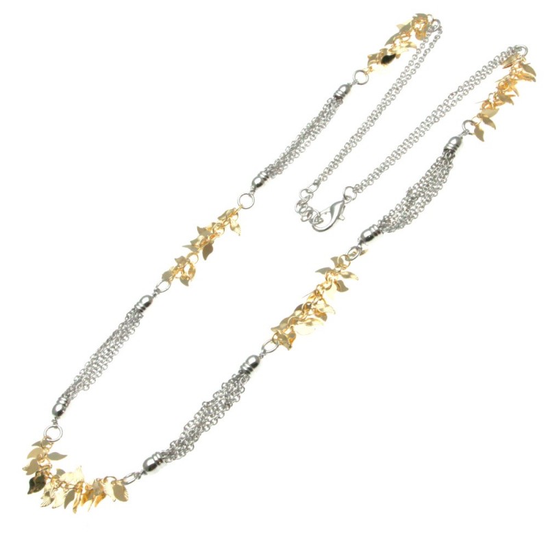 collana donna lunga con petali in bronzo
