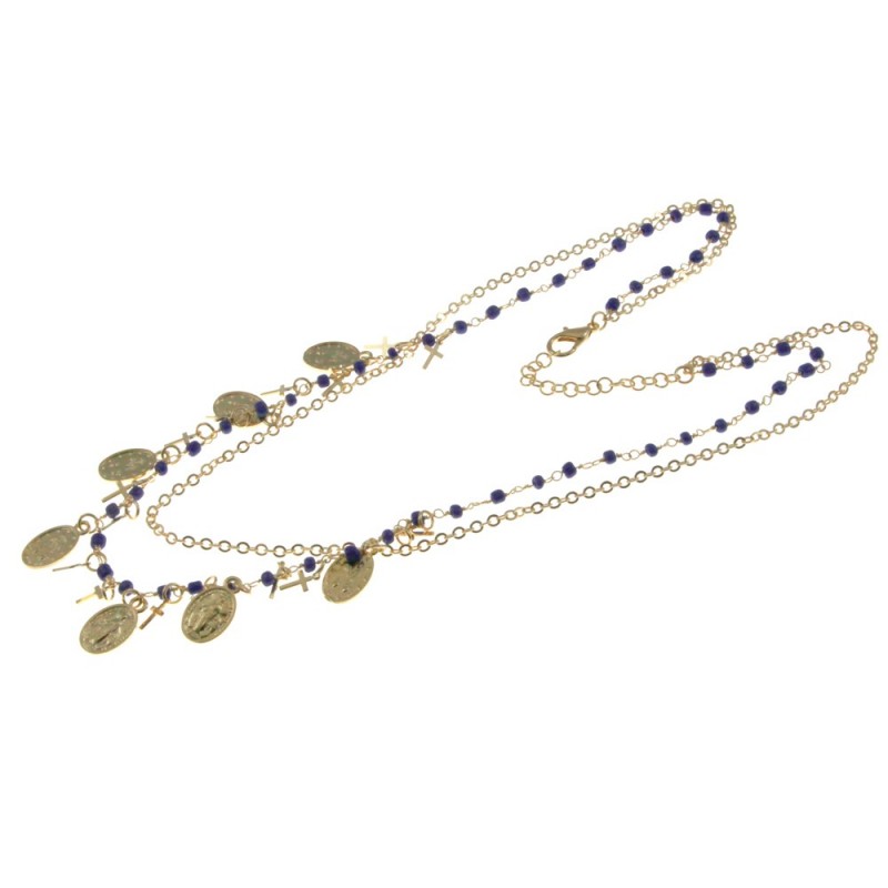 collana donna in bronzo con medaglie miracolose