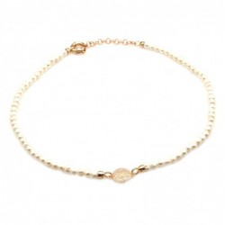 collana donna girocollo perle con quadrifoglio
