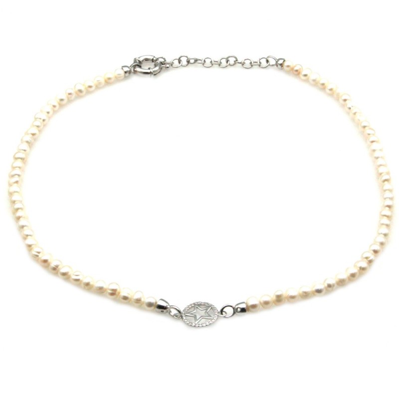 collana donna girocollo perle con stellina