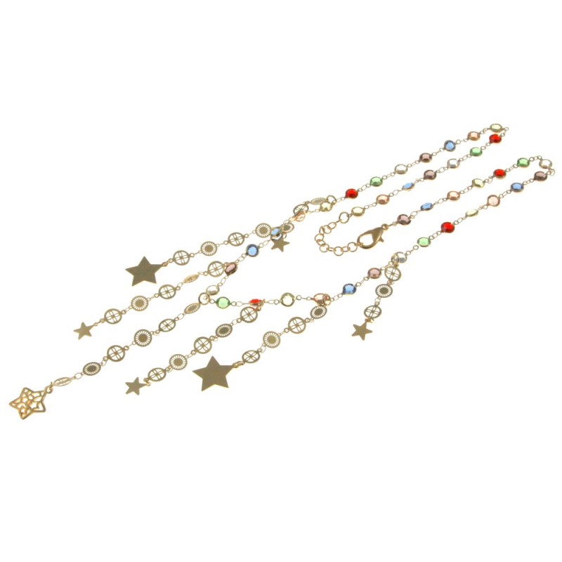 collana donna girocollo con stelline in bronzo