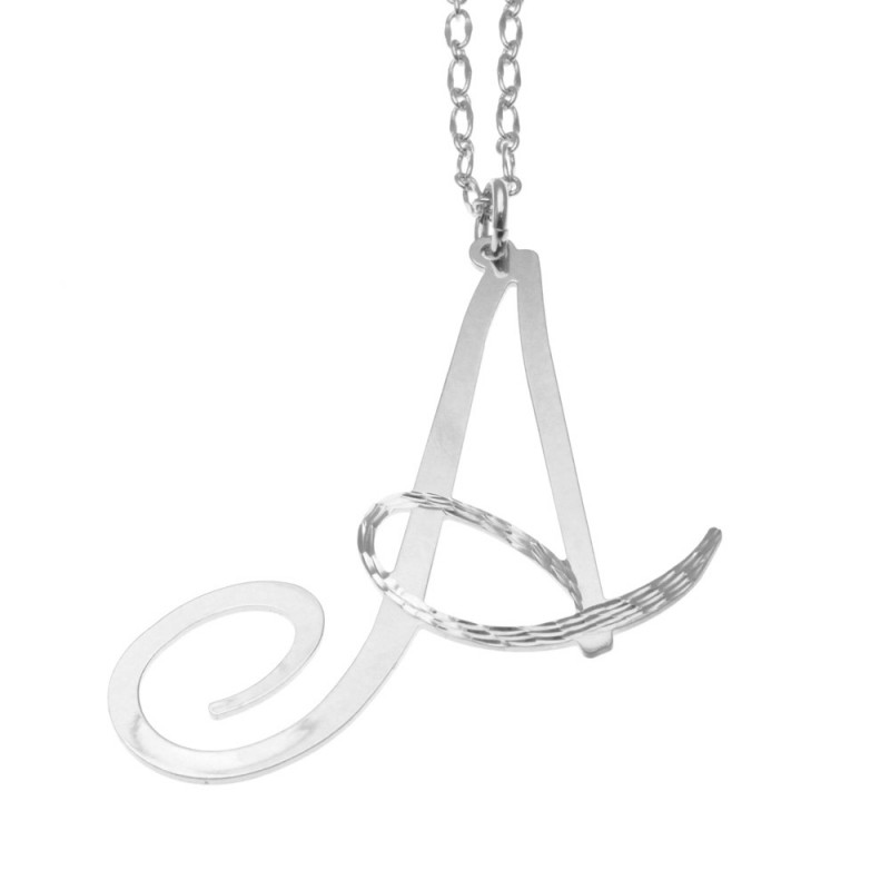 collana donna con lettera o iniziale a in bronzo