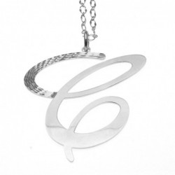 collana donna con lettera o iniziale c in bronzo