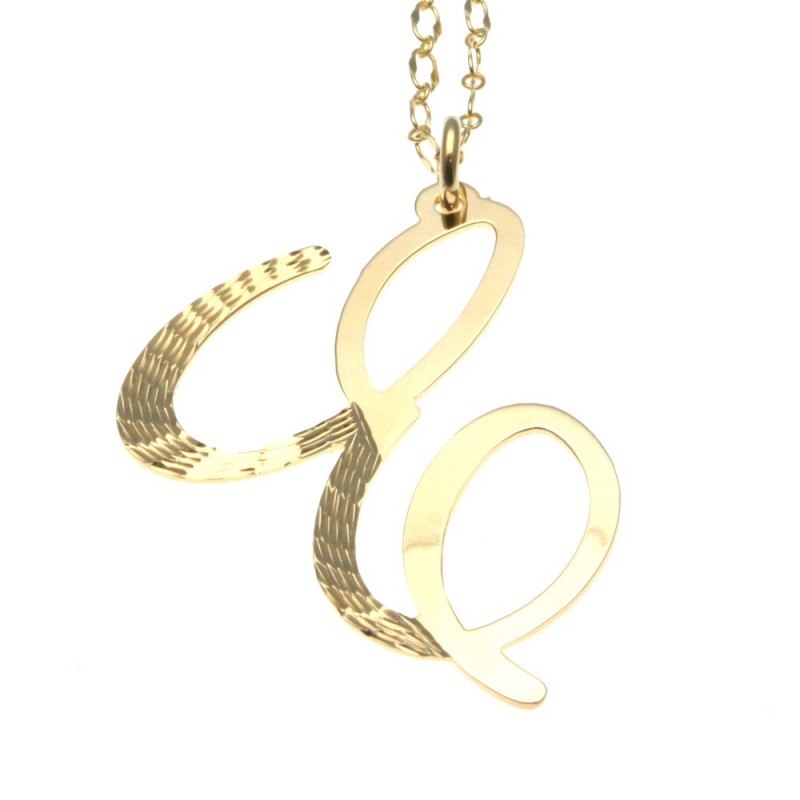 collana donna con lettera o iniziale e in bronzo