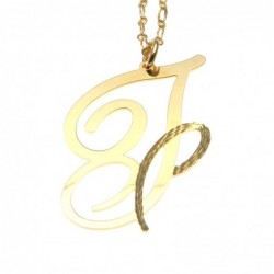 collana donna con lettera o iniziale f in bronzo