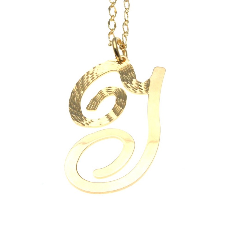 collana donna con lettera o iniziale i in bronzo