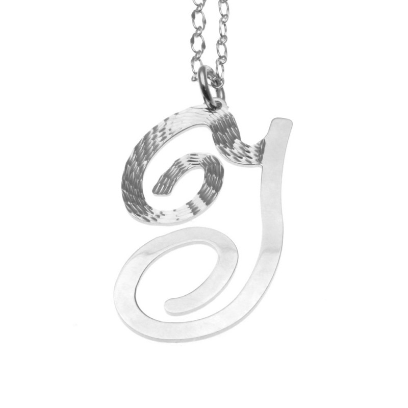collana donna con lettera o iniziale i in bronzo