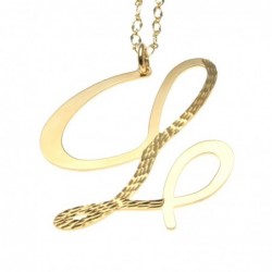 collana donna con lettera o iniziale l in bronzo