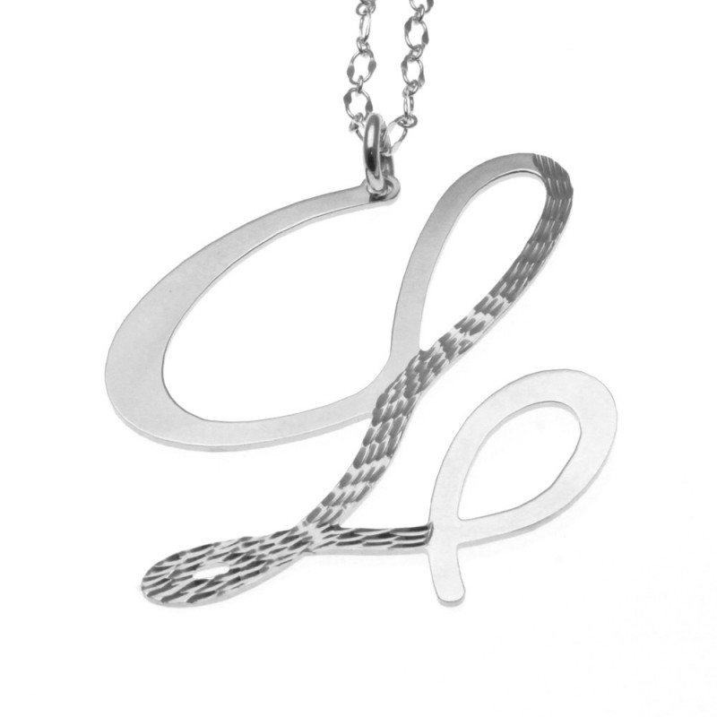 collana donna con lettera o iniziale l in bronzo