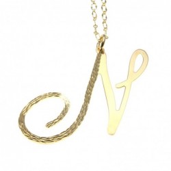 collana donna con lettera o iniziale n in bronzo