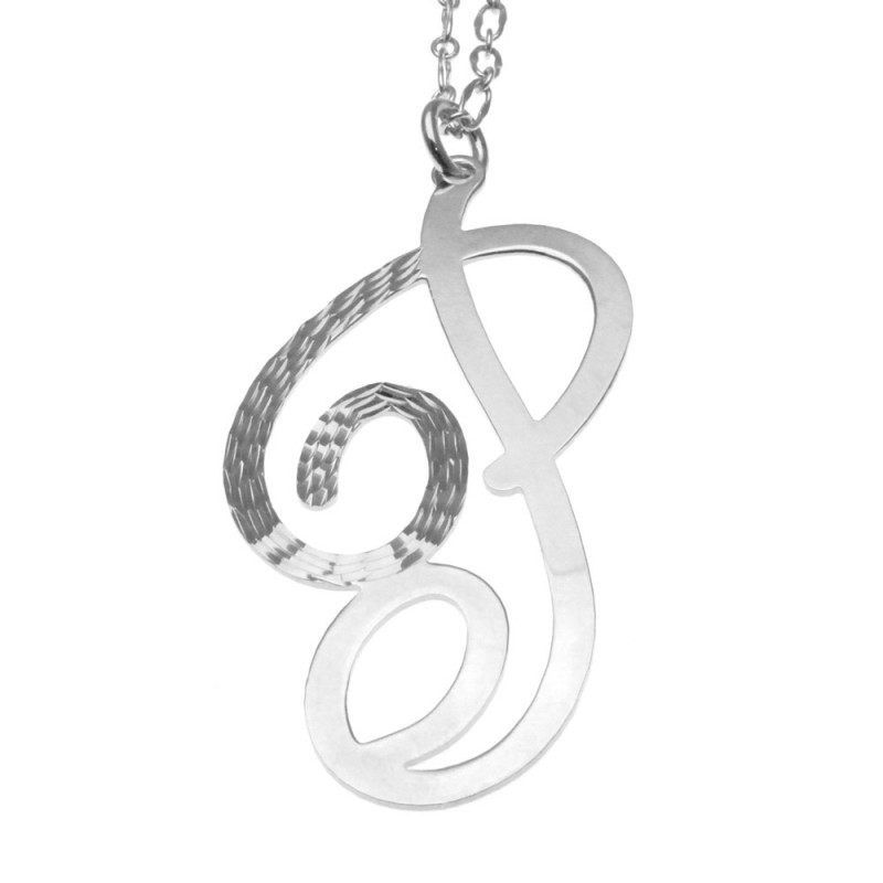 collana donna con lettera o iniziale p in bronzo