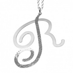 collana donna con lettera o iniziale r in bronzo
