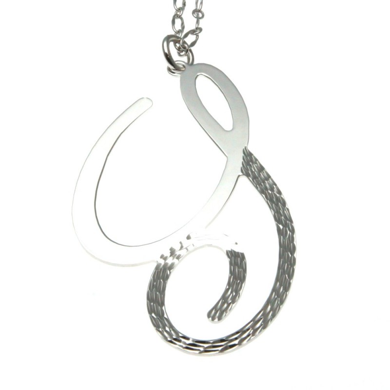 collana donna con lettera o iniziale s in bronzo