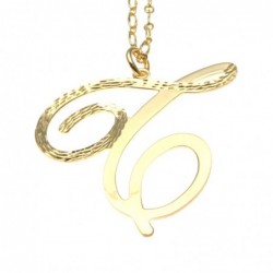 collana donna con lettera o iniziale t in bronzo