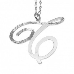 collana donna con lettera o iniziale t in bronzo
