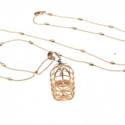 collana donna ciondolo con gabbietta e uccellino