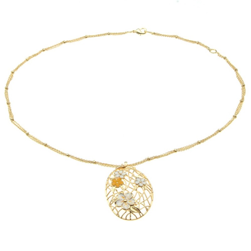 collana donna con ciondolo con fiori