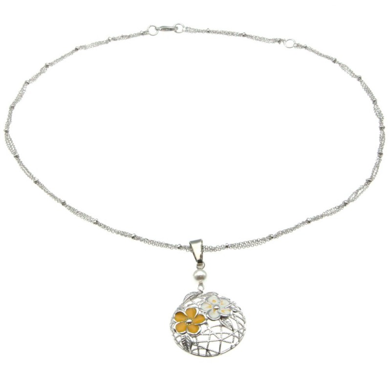 collana donna con ciondolo con fiori