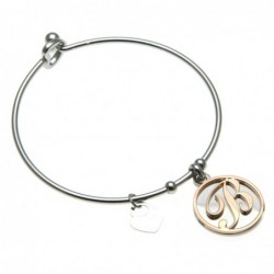 bracciale donna con lettera b rigido