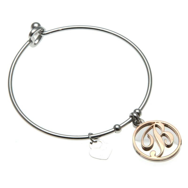 bracciale donna con lettera b rigido
