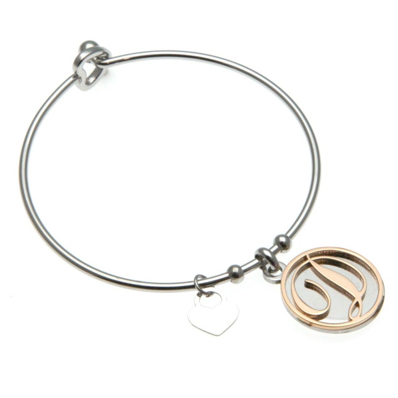 bracciale donna con lettera d rigido
