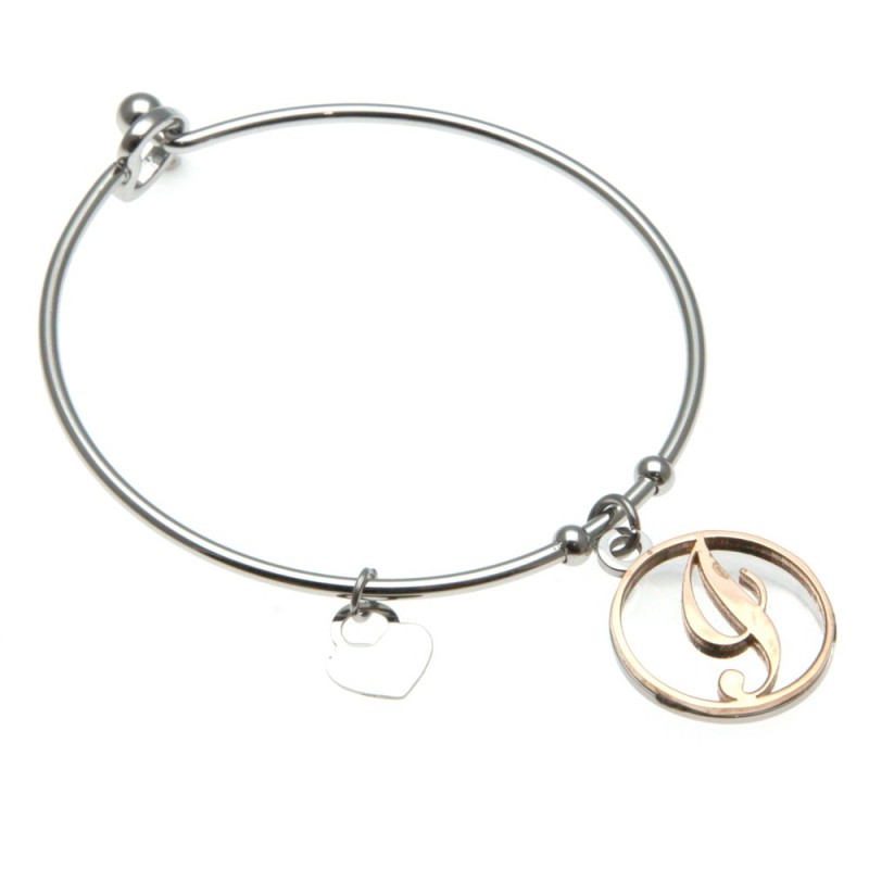 bracciale donna con lettera i rigido