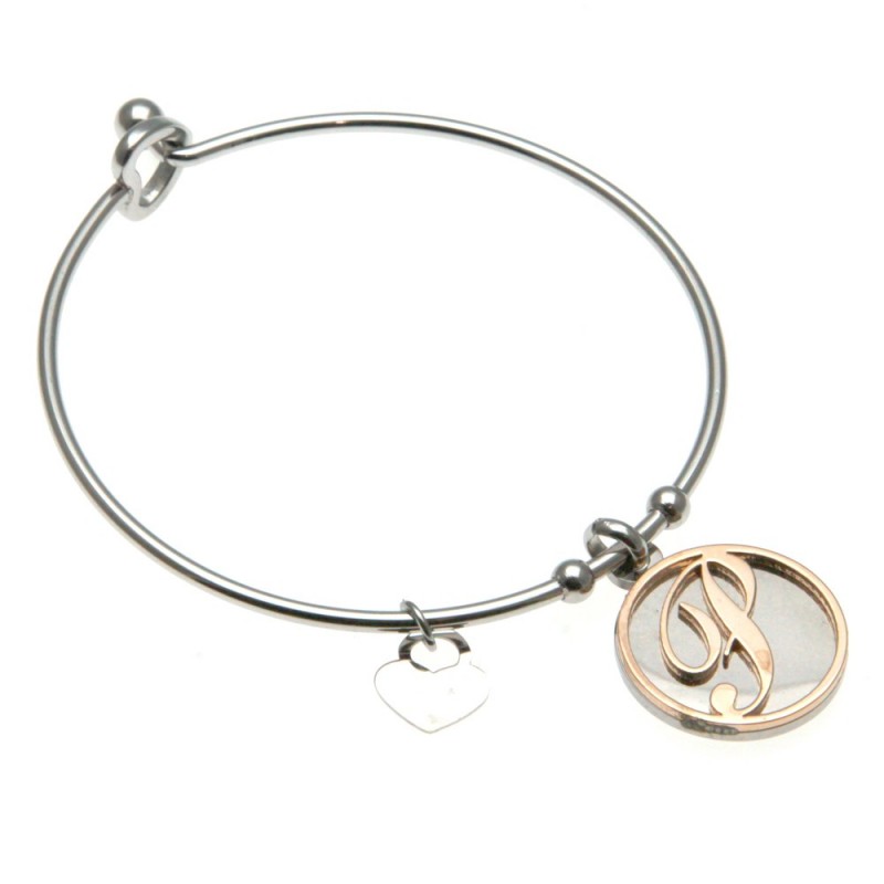 bracciale donna con lettera p rigido