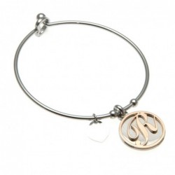 bracciale donna con lettera r rigido
