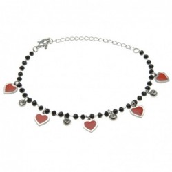 bracciale donna con cuoricini in acciaio