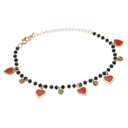 bracciale donna con cuoricini in acciaio