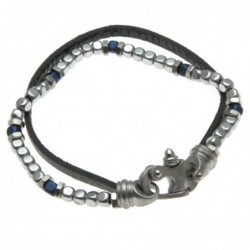bracciale uomo con pietre pelle e chiusura particolare