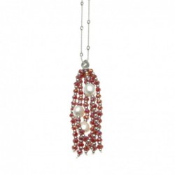 Collana donna con ciondolo con pietre e perle