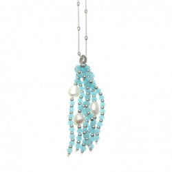 Collana donna con ciondolo con pietre e perle