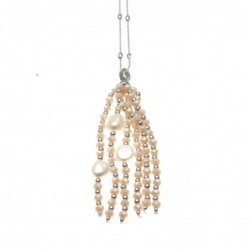 Collana donna con ciondolo con pietre e perle