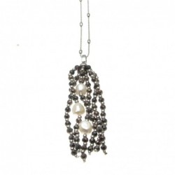 Collana donna con ciondolo con pietre e perle