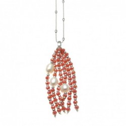 Collana donna con ciondolo con pietre e perle