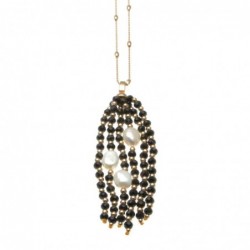 Collana donna con ciondolo con pietre e perle