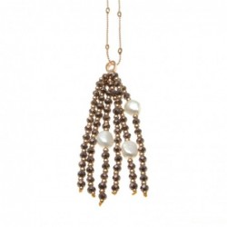 Collana donna con ciondolo con pietre e perle