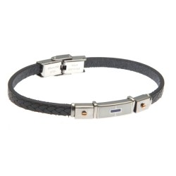 bracciale uomo con bandiere in pelle blu
