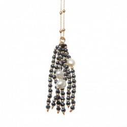 Collana donna con ciondolo con pietre e perle