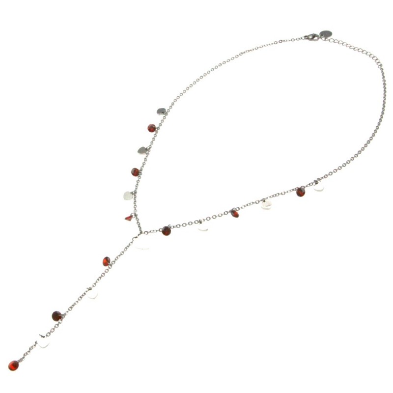 collana donna girocollo cuori e cristalli colorati