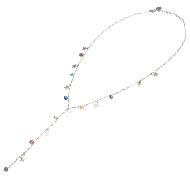 collana donna girocollo stelline e cristalli colorati