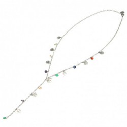 collana donna girocollo albero della vita e cristalli colorati