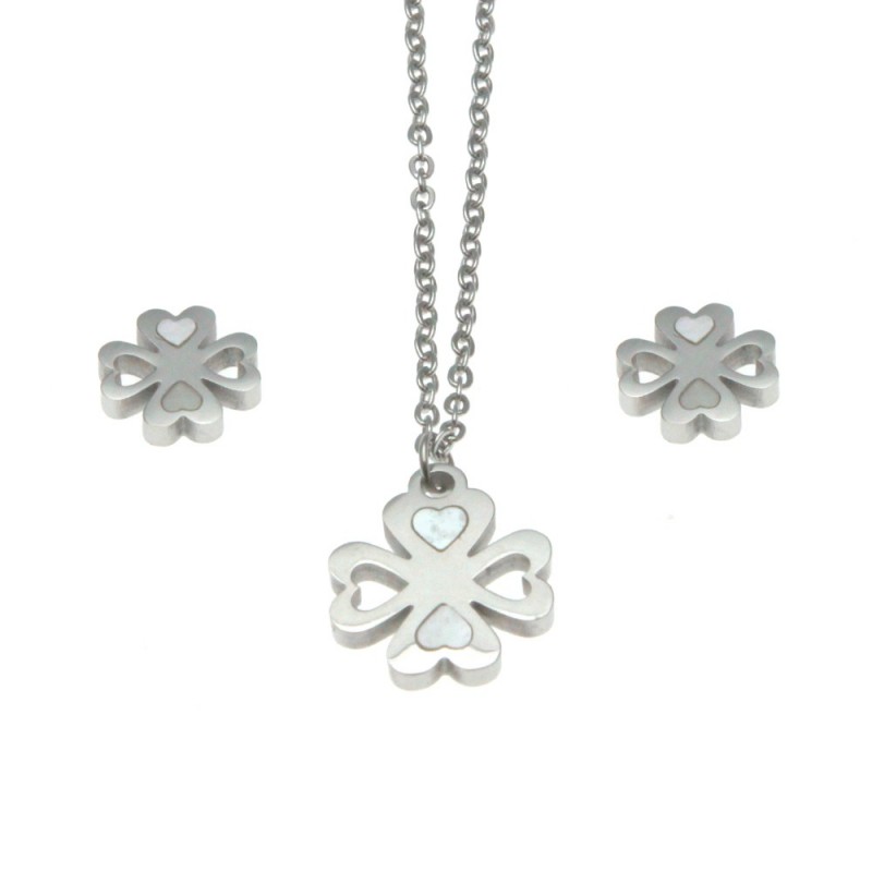 Parure donna con quadrifoglio